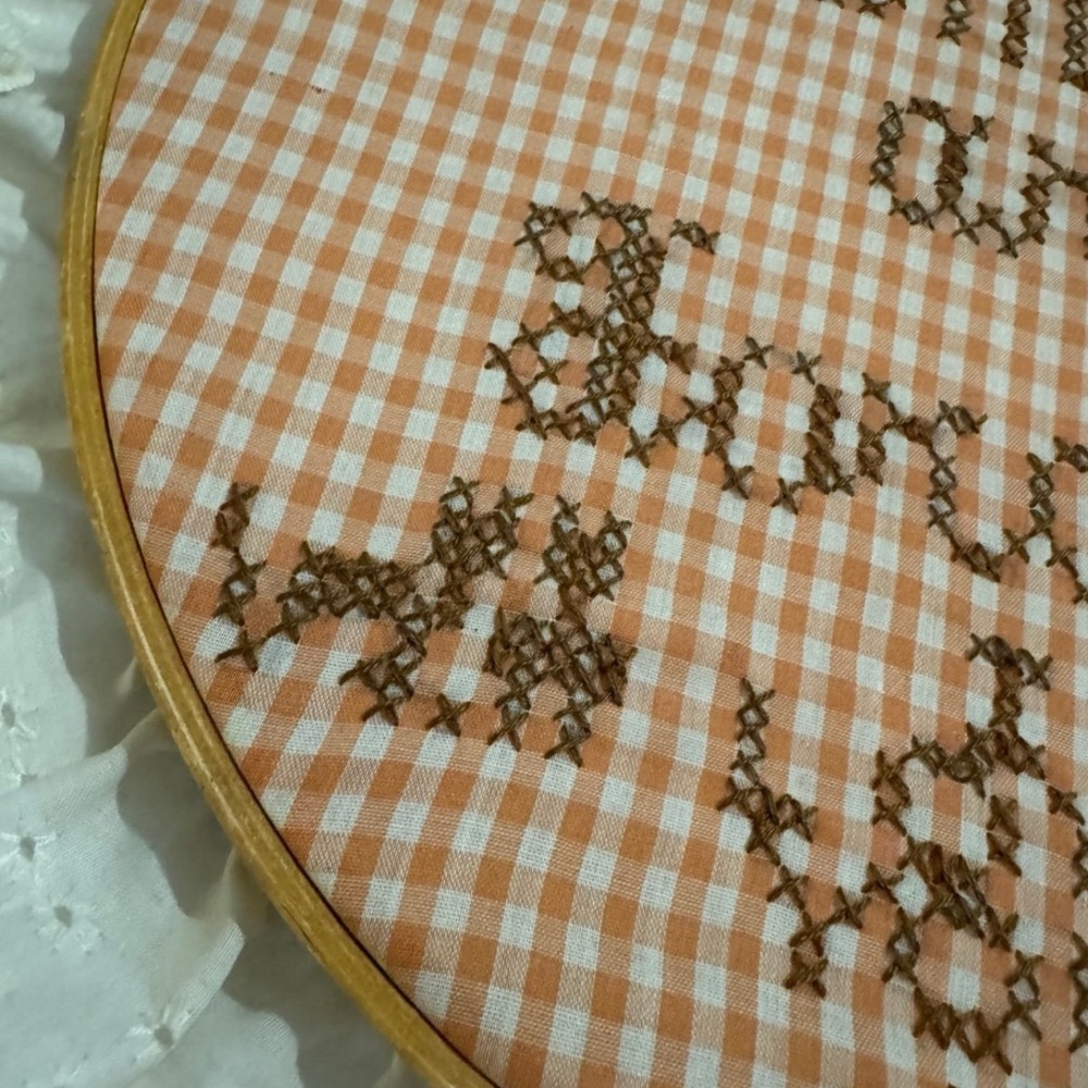 Gingham Embroidery Hoop Decor - Picture 2 of 9